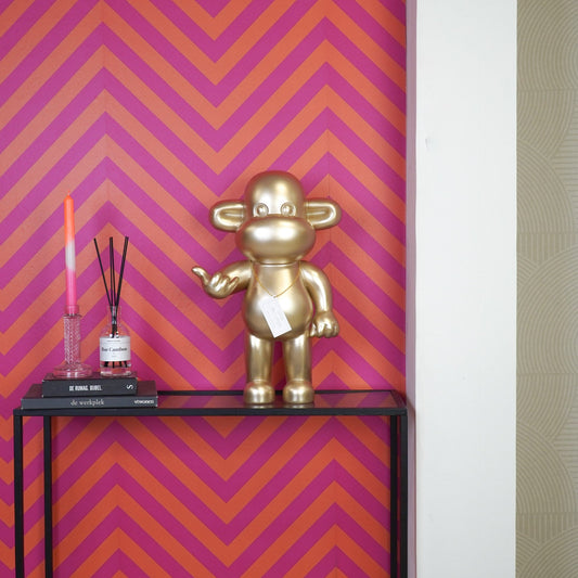 Ornament - Hanging loose Monkey Statue 'The Legend' - Polyresin - Gold - 33x21x50cm