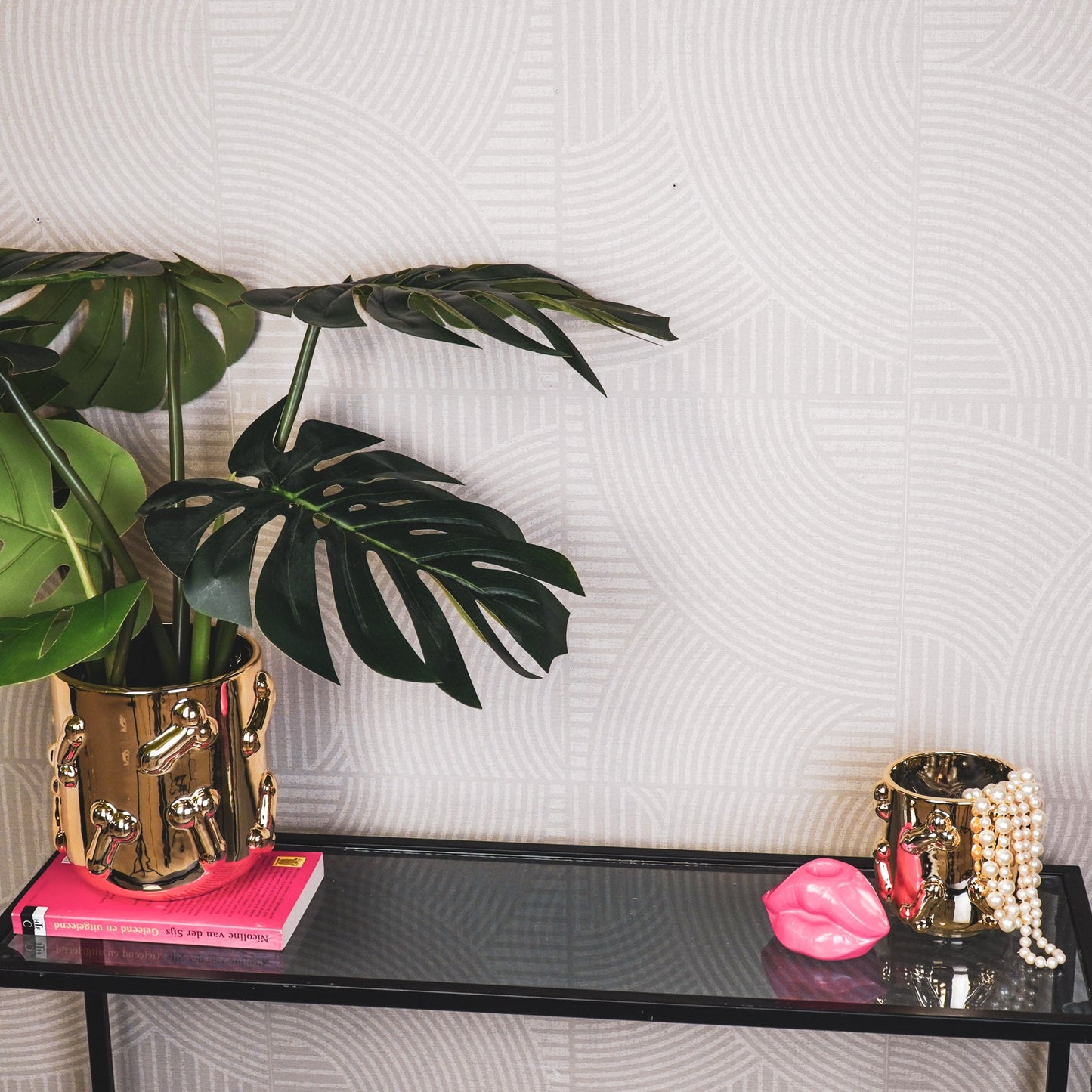 Pot - Plant Pot - Penises - Ceramic - Gold - 11x11x11.5cm