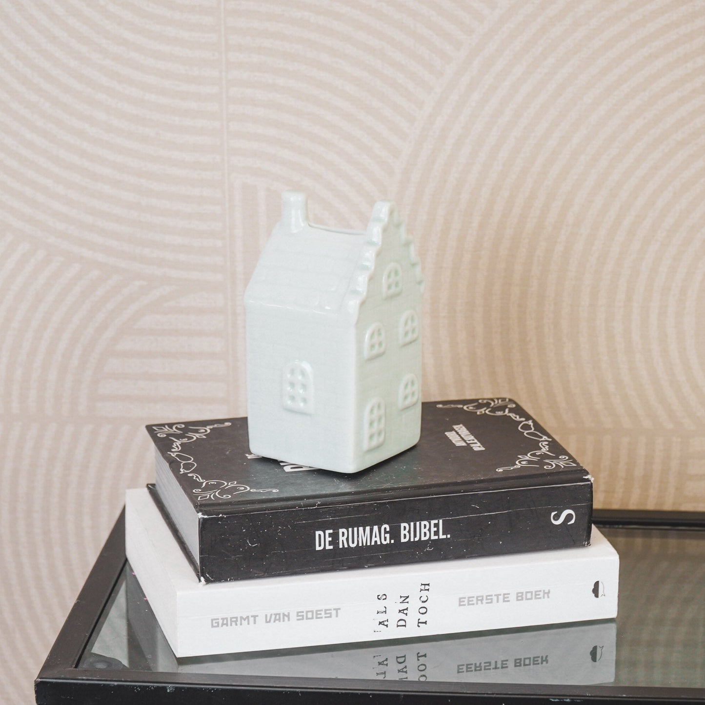 Ornament - Money Box House - Ceramic - Mint Green 7x7x13cm