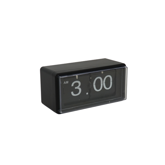 Clock - Cabinet Clock Flip Over - Black - 22x13x11.5cm