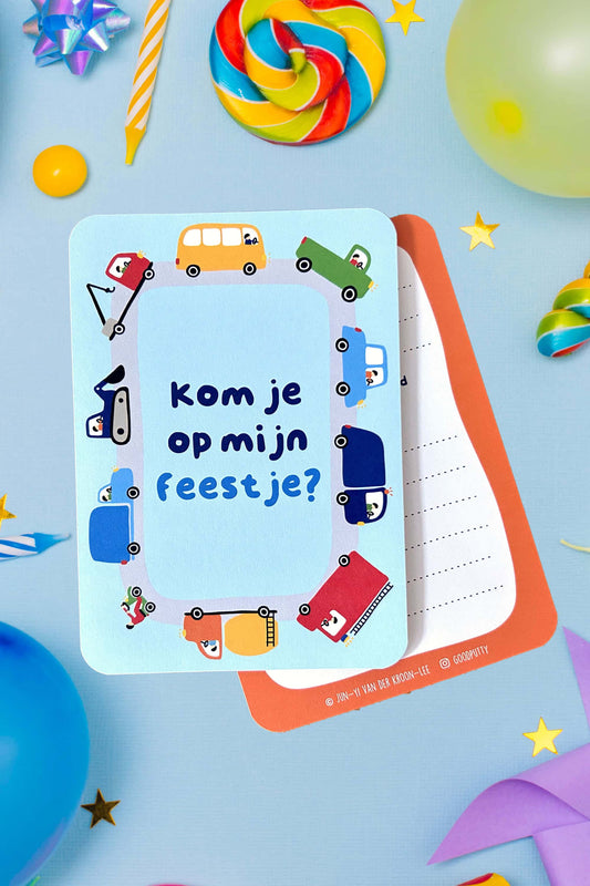 Birthday Party Invitations – Fun & Colourful Designs (Dutch)