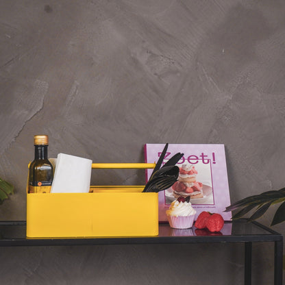 Metal Box with Compartments - Organizer - Metal - Yellow - 30x17x17cm