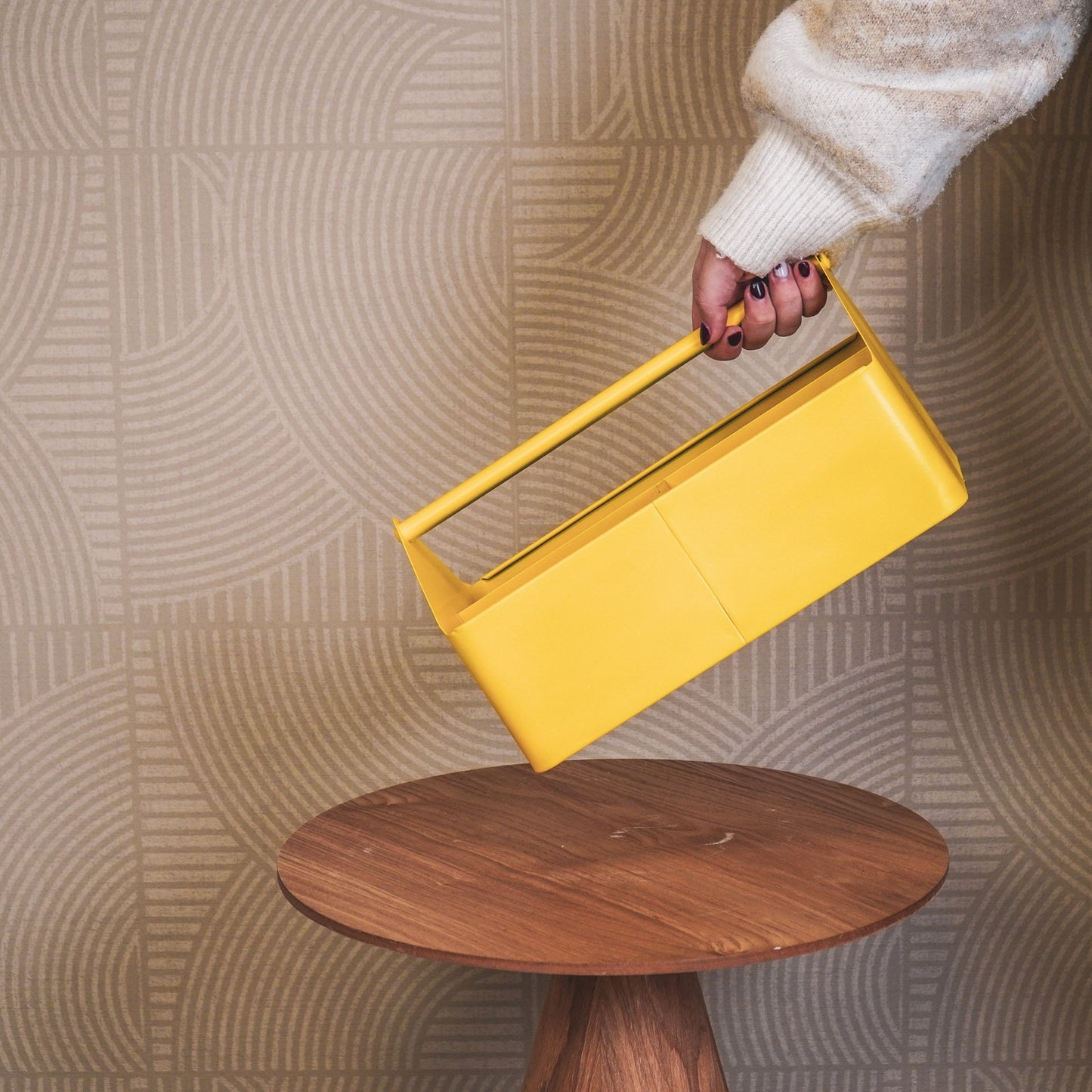 Metal Box with Compartments - Organizer - Metal - Yellow - 30x17x17cm