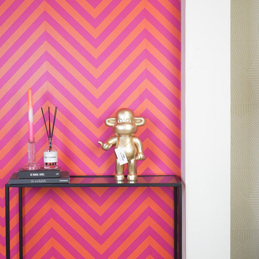 Ornament - Hang loose Monkey Statue 'The Legend' - Polyresin - Gold - 20.5x13.5x35cm