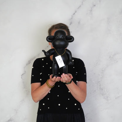 Ornament - Hanging loose Monkey Statue 'The Legend' - Polyresin - Black - 20.5x13.5x35cm