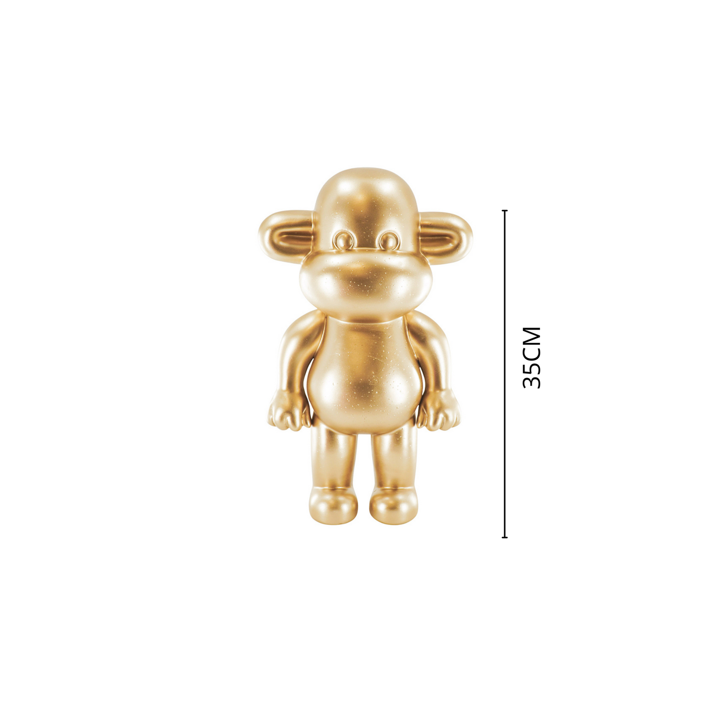 Ornament - Monkey Statue 'The Legend' - Gold - 20.5x13.5x35cm
