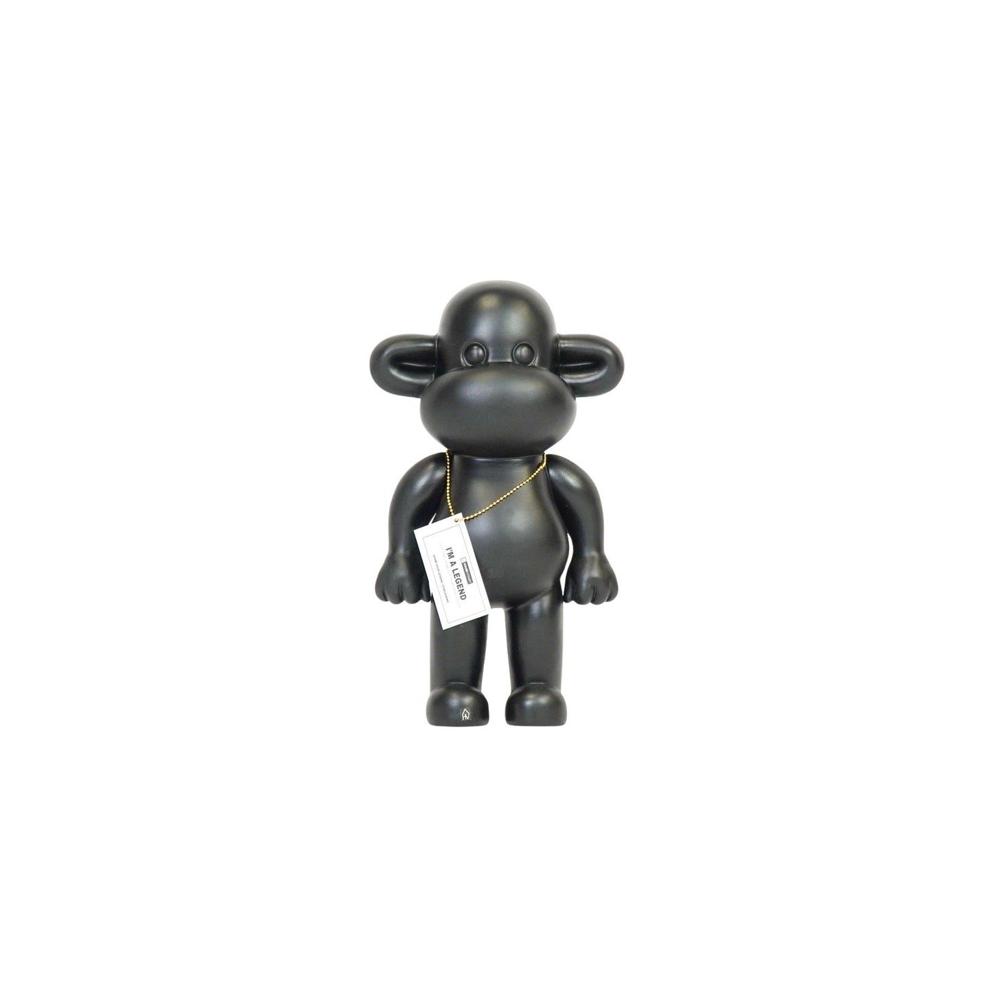 Ornament - Monkey Statue 'The Legend' - Polyresin - Black - 20.5x13.5x35cm