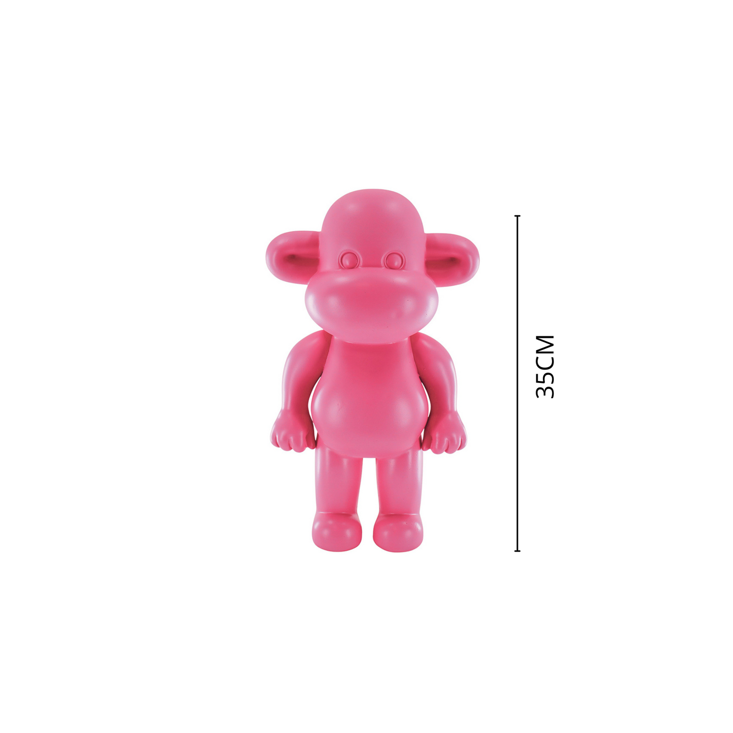 Ornament - Monkey Statue 'The Legend' - Polyresin - Pink - 20.5x13.5x35cm