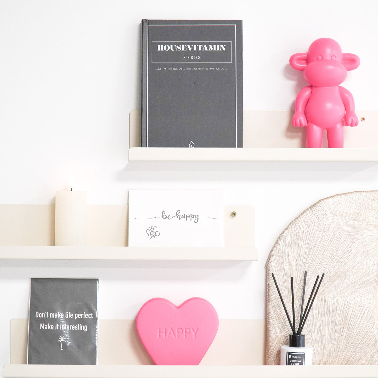 Ornament - Aap Beeld 'The Legend' - Polyresin - Roze - 11x7x19cm