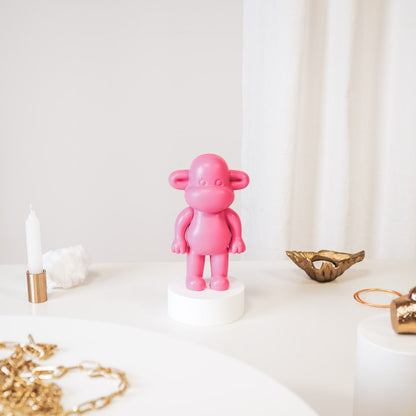 Ornament - Aap Beeld 'The Legend' - Polyresin - Roze - 11x7x19cm
