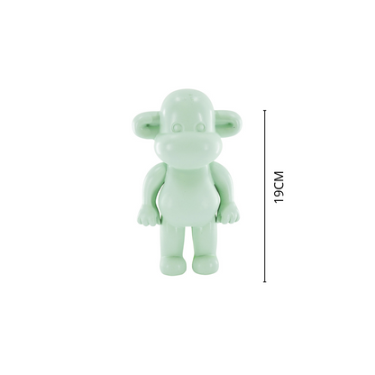 Ornament - Monkey Statue 'The Legend' - Polyresin - Mint Green - 11x7x19cm
