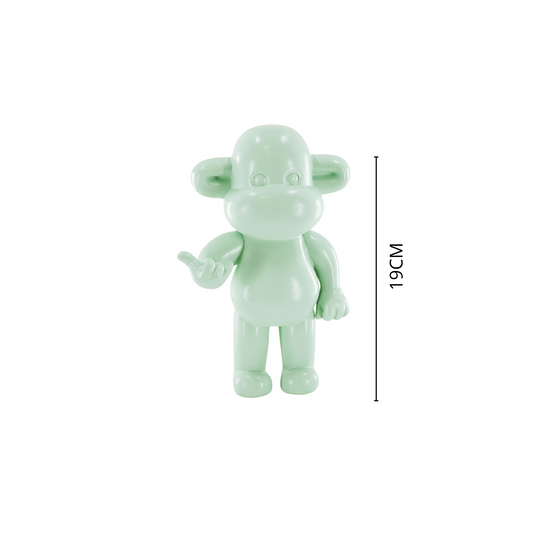 Ornament - Hanging loose Monkey Statue 'The Legend' - Polyresin - Mint green - 11x7x19cm