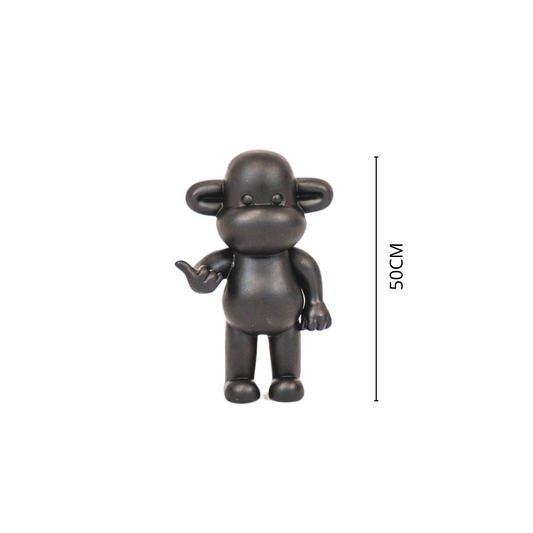 Ornament - Hanging loose Monkey Statue 'The Legend' - Polyresin - Black - 33x21x50cm