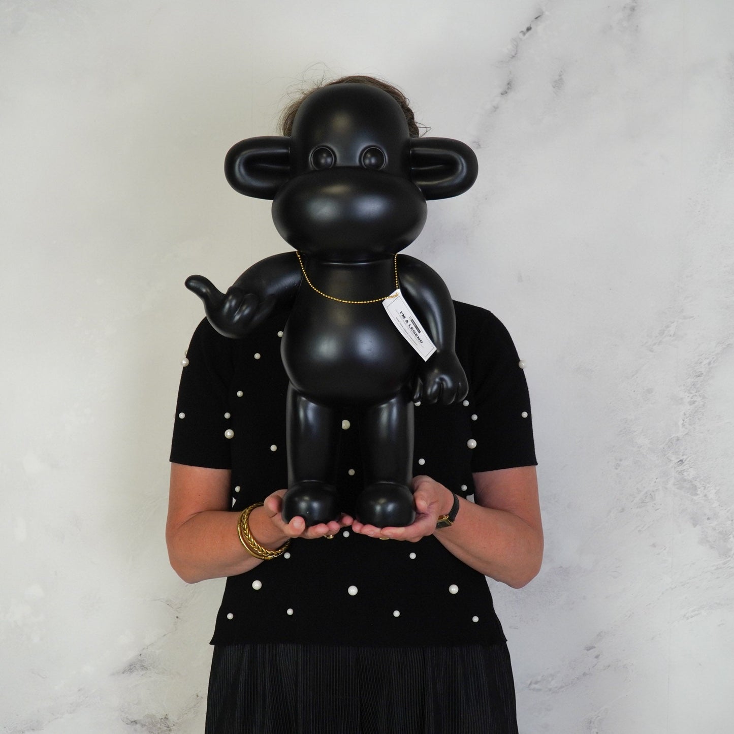 Ornament - Hanging loose Monkey Statue 'The Legend' - Polyresin - Black - 33x21x50cm