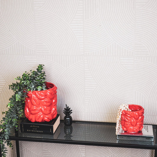 Pot - Plant Pot Lips - Ceramic - Red - 11x11x11.5cm