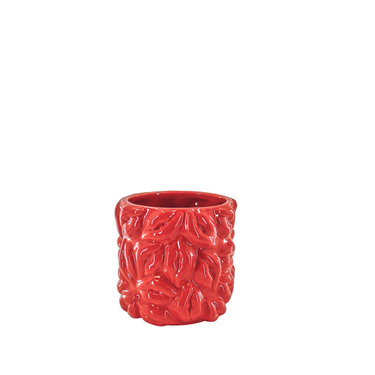 Pot - Plant Pot Lips - Ceramic - Red - 11x11x11.5cm
