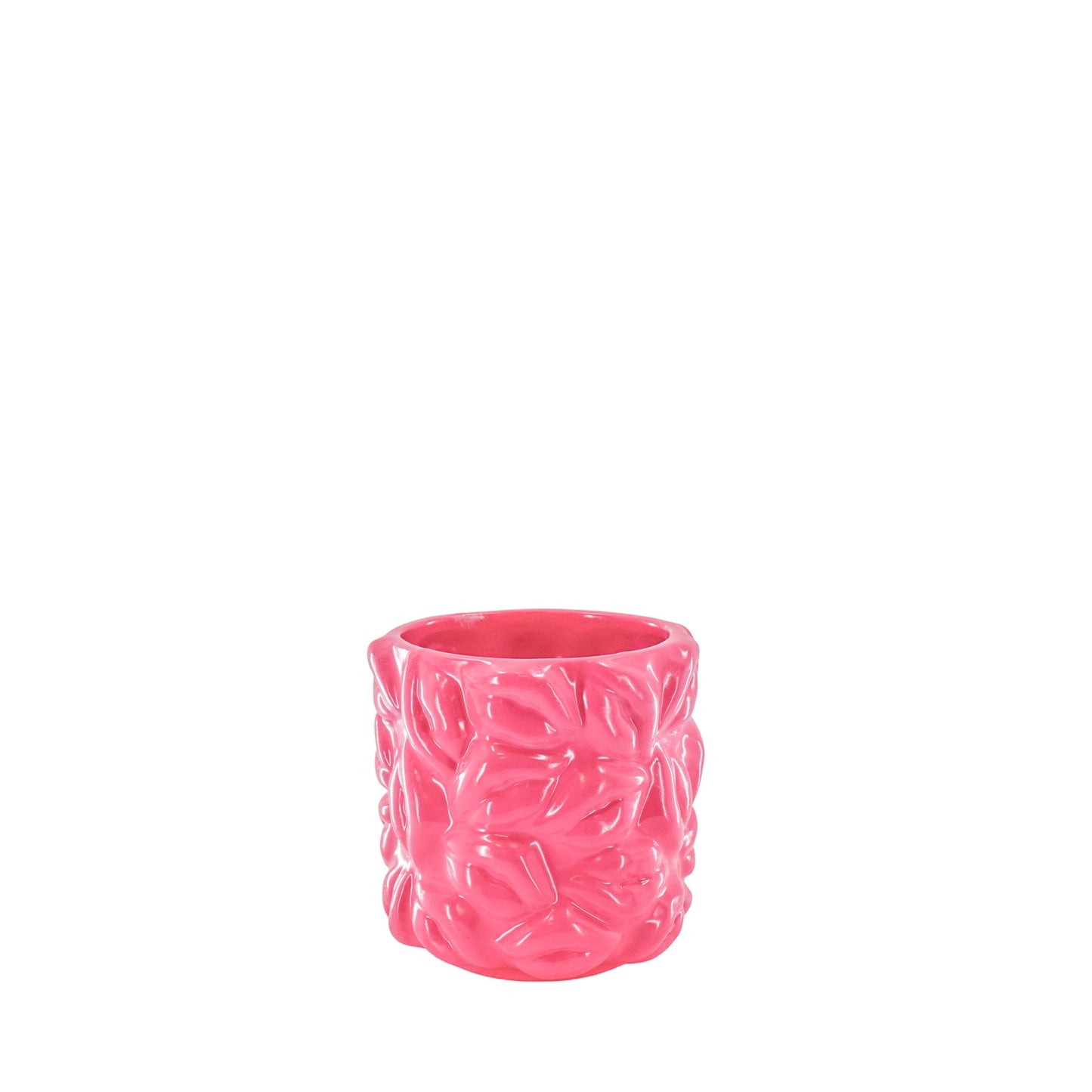 Pot - Plant Pot Lips - Ceramic - Neon Pink - 11x11x11.5cm