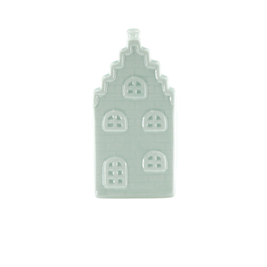 Ornament- Spaarpot Huis - Keramiek-Mintgroen 7x7x13cm