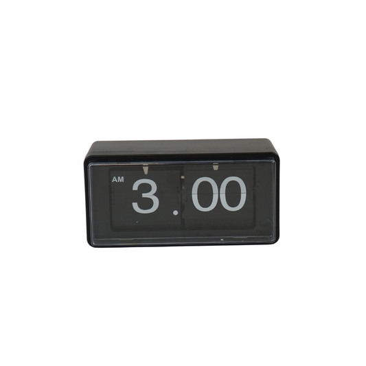 Clock - Cabinet Clock Flip Over - Black - 22x13x11.5cm