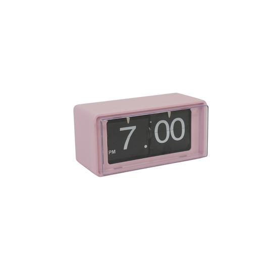 Clock - Cabinet Clock Flip Over - Pink - 22x13x11.5cm