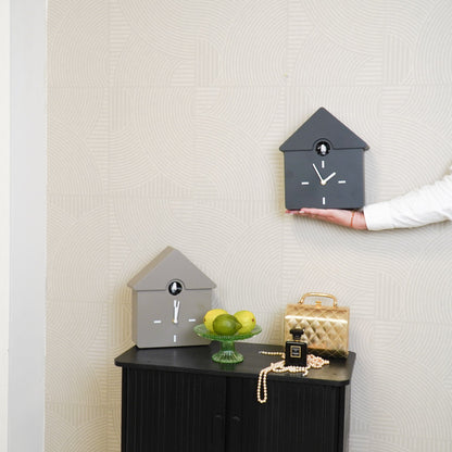 Clock - Wall Clock Cuckoo Clock - Taupe - 24x27x9cm