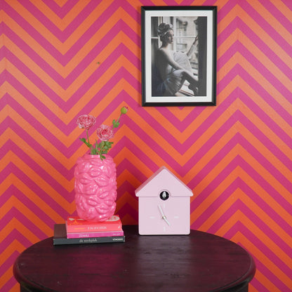 Klok- Wandklok Koekoeksklok - Licht Roze 24x27x9cm