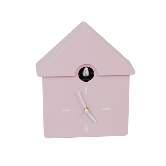 Clock - Wall Clock Cuckoo Clock - Light Pink 24x27x9cm