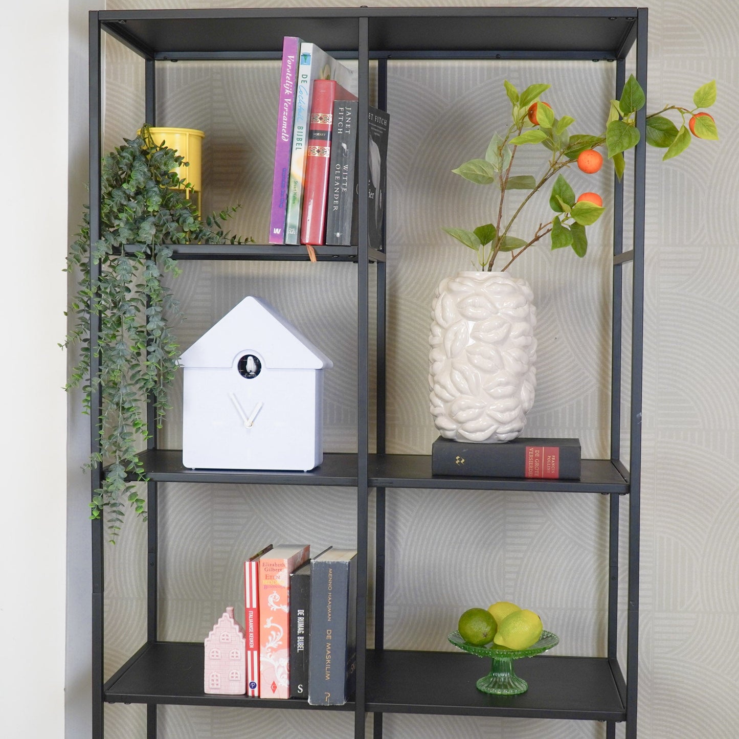 Clock - Wall Clock Cuckoo Clock - Purple - 24x27x9cm