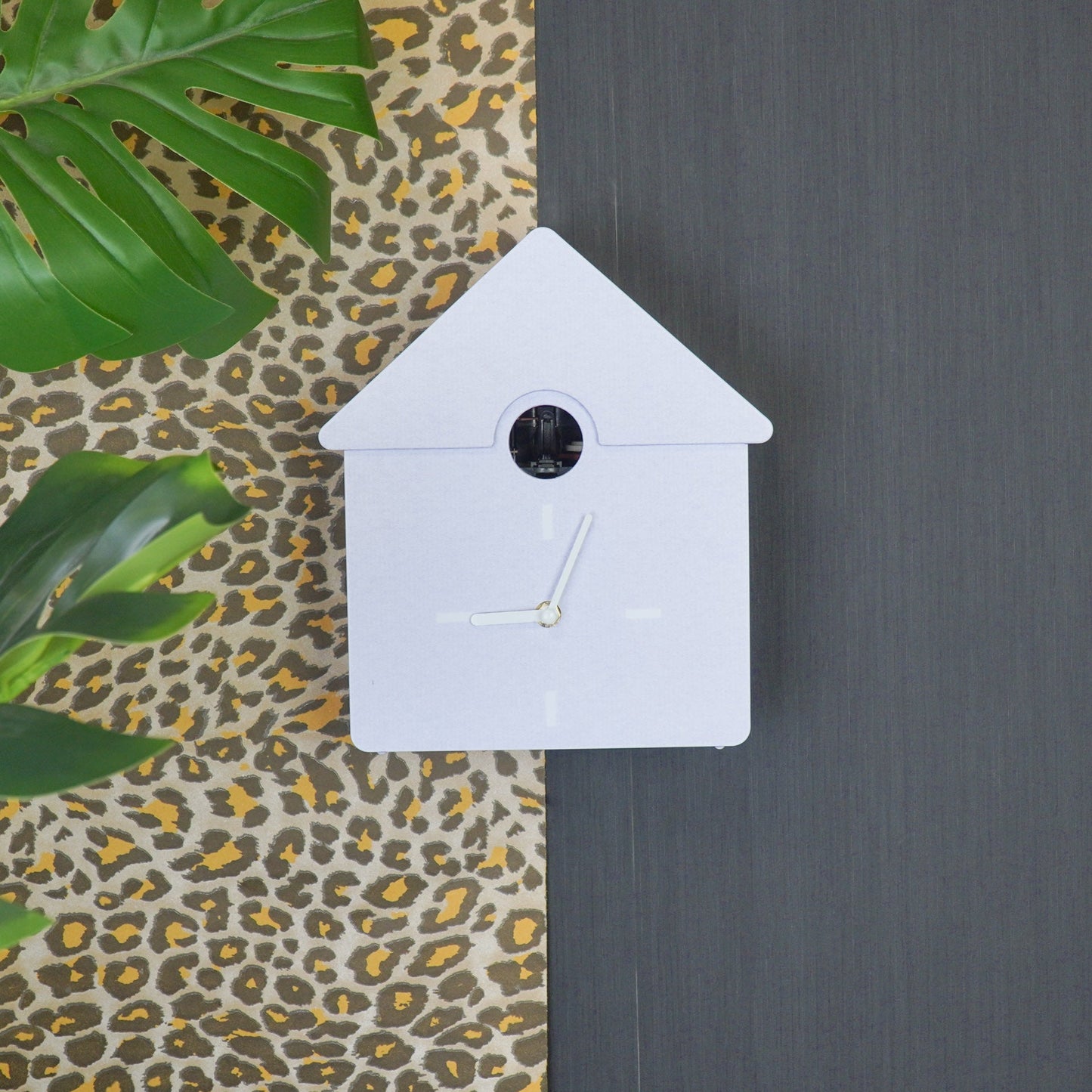 Clock - Wall Clock Cuckoo Clock - Purple - 24x27x9cm