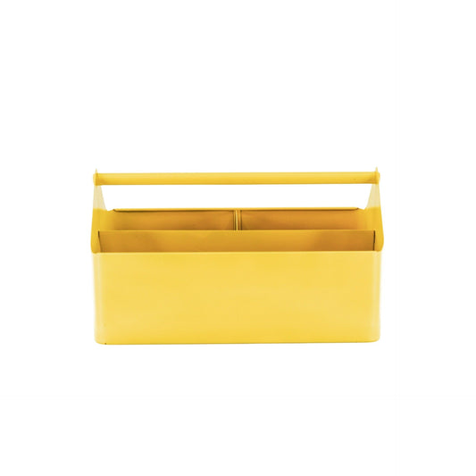 Metal Box with Compartments - Organizer - Metal - Yellow - 30x17x17cm