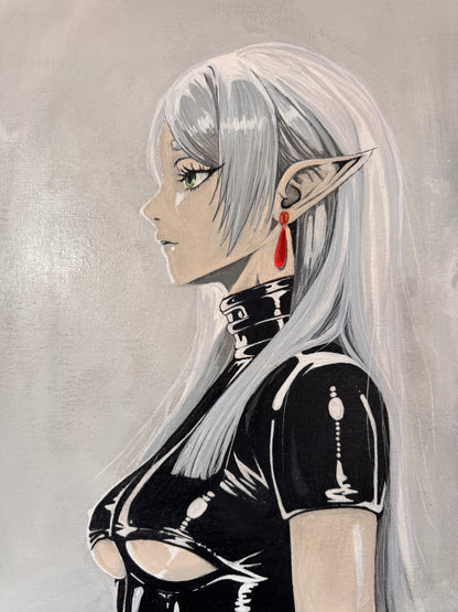 Frieren Fanart Acrylic Painting | 40x50 cm Canvas | Anime Fantasy Wall Art | Hand-Painted Original Artwork