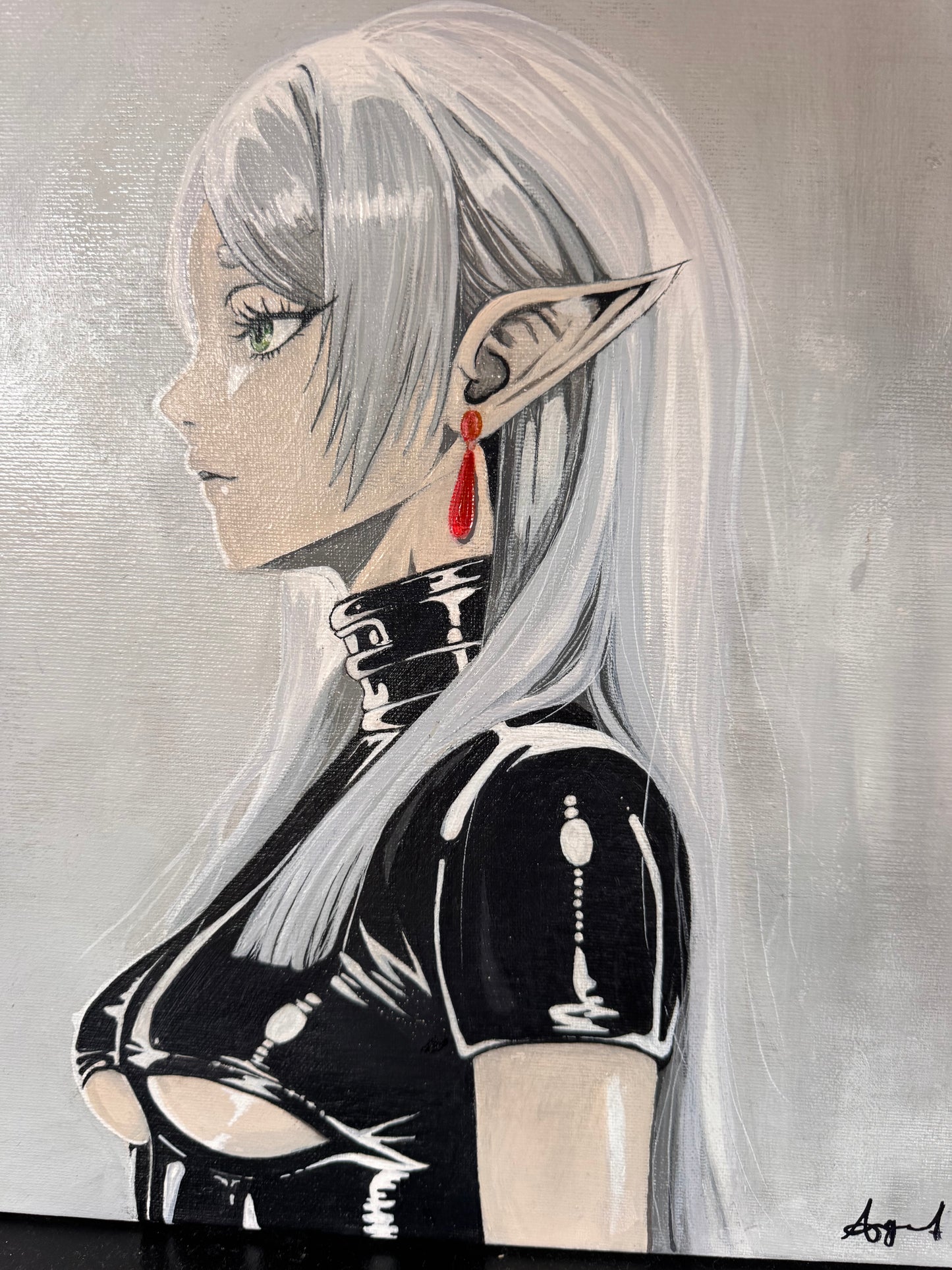 Frieren Fanart Acrylic Painting | 40x50 cm Canvas | Anime Fantasy Wall Art | Hand-Painted Original Artwork