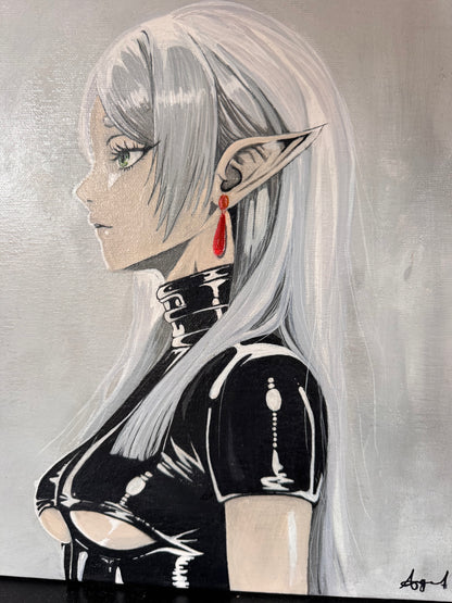 Frieren Fanart Acrylic Painting | 40x50 cm Canvas | Anime Fantasy Wall Art | Hand-Painted Original Artwork