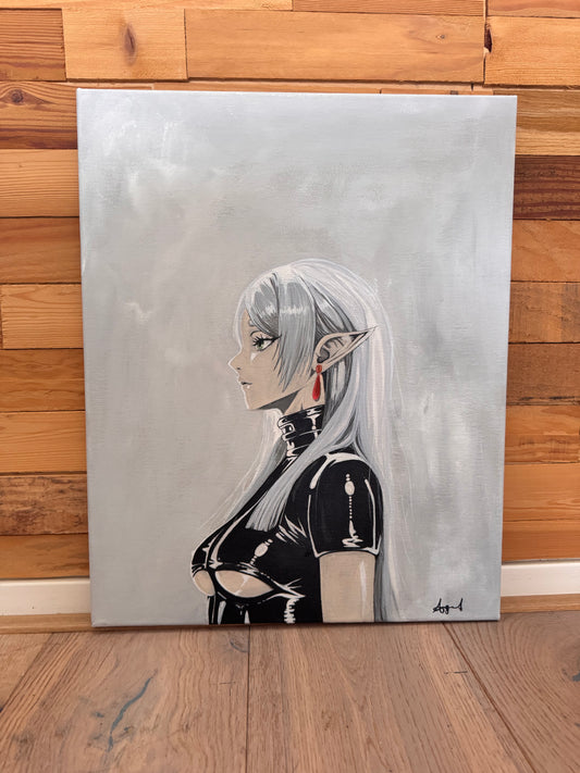 Frieren Fanart Acrylic Painting | 40x50 cm Canvas | Anime Fantasy Wall Art | Hand-Painted Original Artwork
