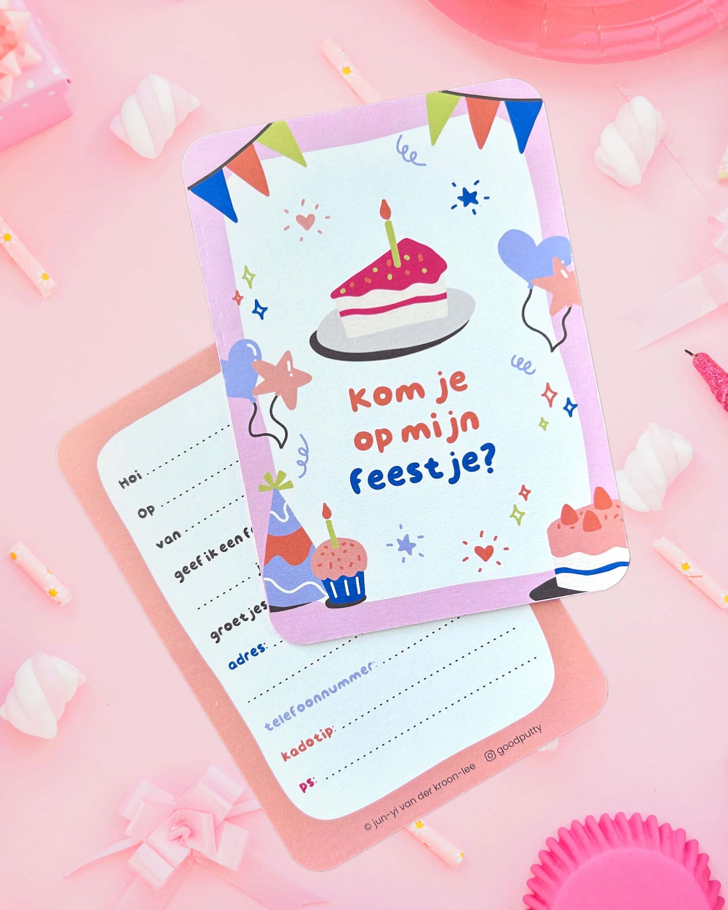 Birthday Party Invitations – Fun & Colourful Designs (Dutch)