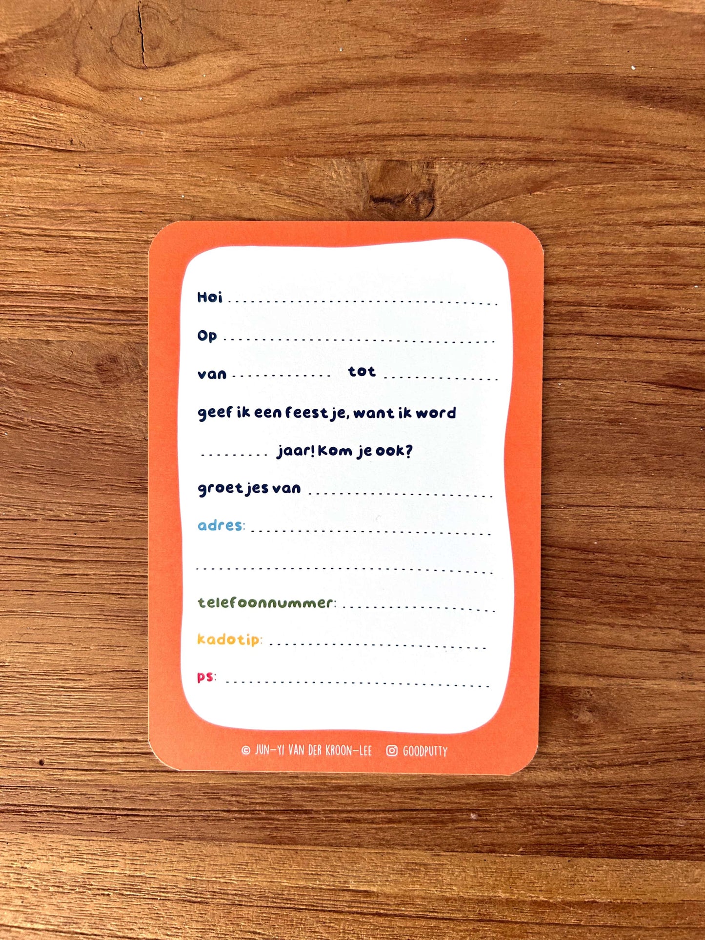 Birthday Party Invitations – Tiger & Safari Theme (Set of 5)