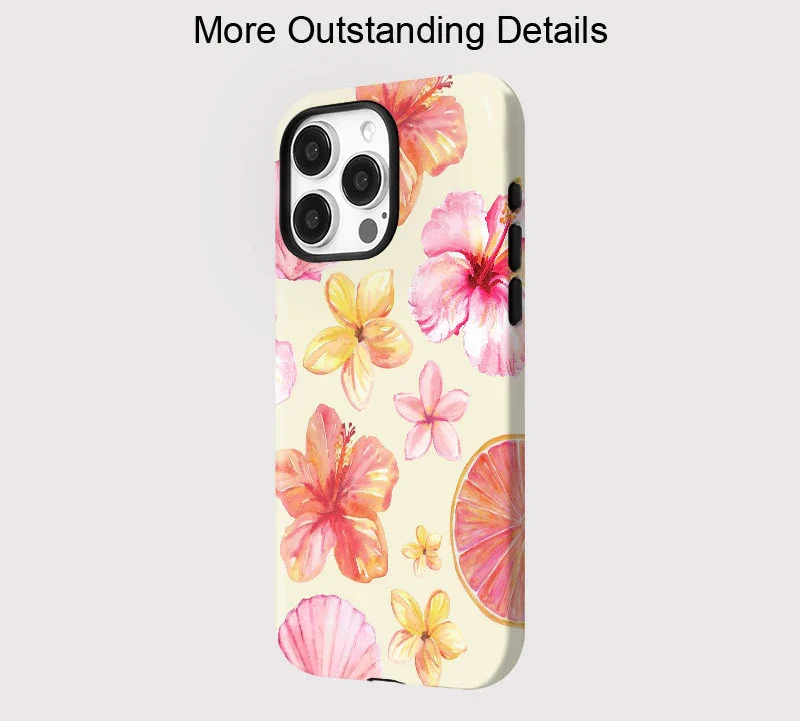Tropical Flower iPhone Case – Dual Layer Shockproof Protective Cover