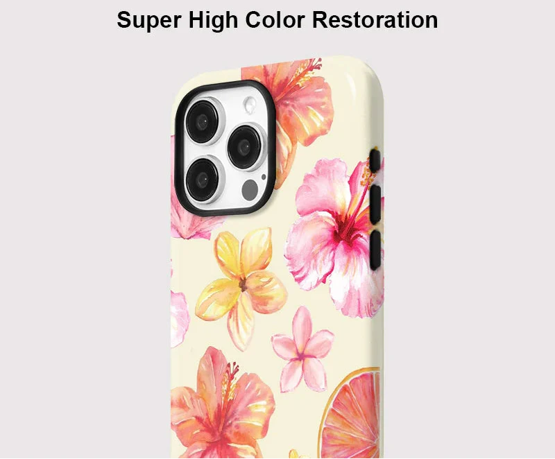 Tropical Flower iPhone Case – Dual Layer Shockproof Protective Cover