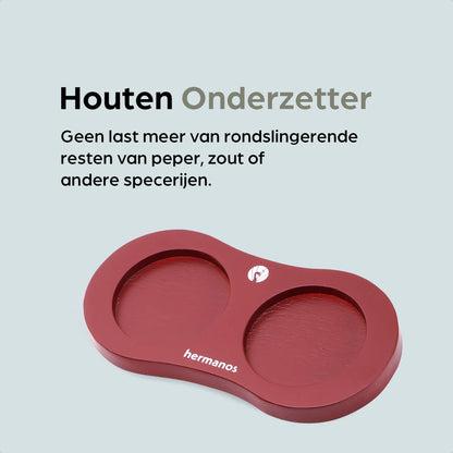 Peper en Zoutmolen Set Handmatig Rood - Rome - 22cm
