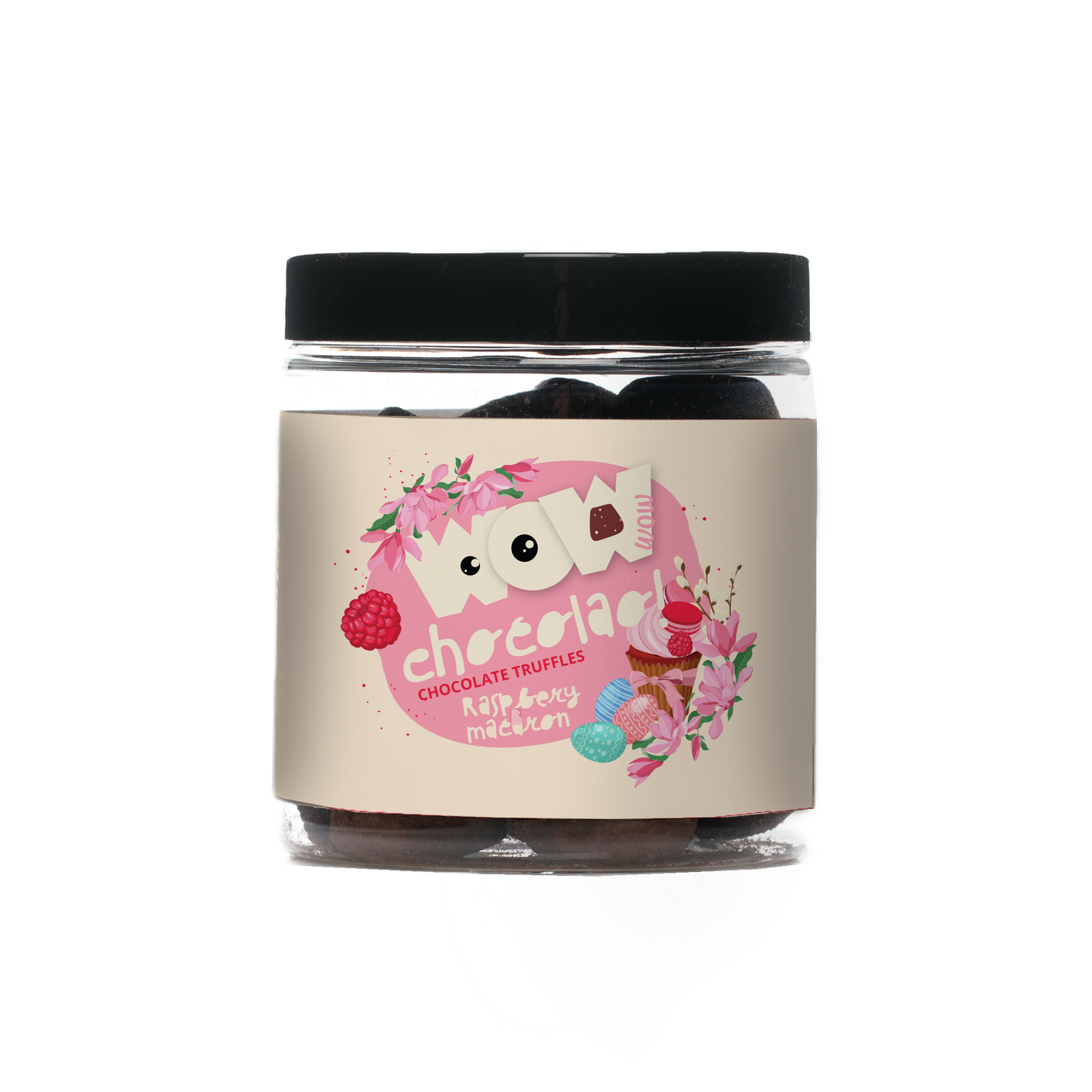 Raspberry Macaron chocolate truffles - Easter Gifting jar 130g
