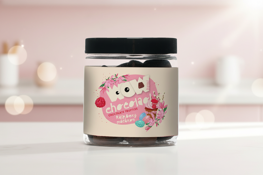 Raspberry Macaron chocolate truffles - Easter Gifting jar 130g