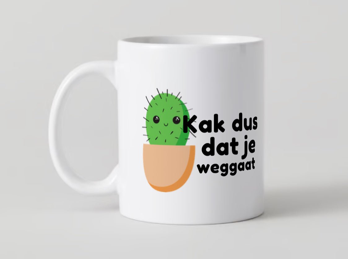 afscheidscadeau, collega mok, humoristisch geschenk, kaktusprentje, grappig afscheid, uniek cadeau, afscheid collega, keramieken mok, origineel afscheidscadeau, teamgeschenk, afscheidscadeau collega, humoristisch afscheid, kantoorgeschenk, vrolijke herinnering