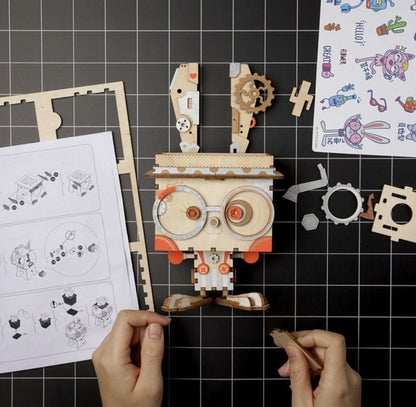 DIY Konijn houten model kit, bloempot - CooleCadeau