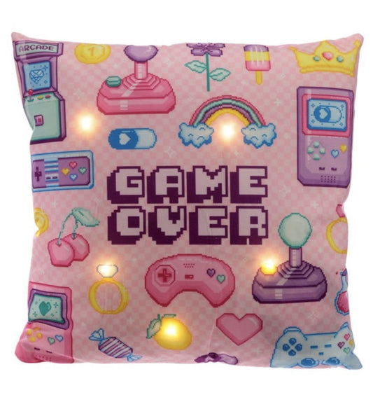 Game Over decoratief LED kussen - CooleCadeau