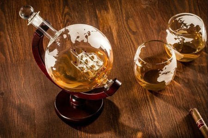 Globevormige karaf met glazen - CooleCadeau