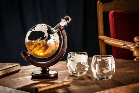 Globevormige karaf met glazen - CooleCadeau
