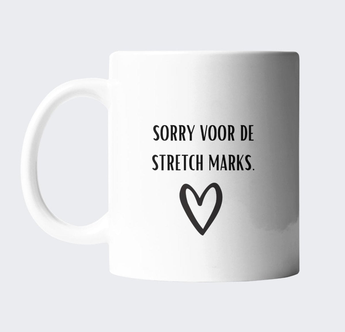 Sorry voor de stretch marks mok - CooleCadeau