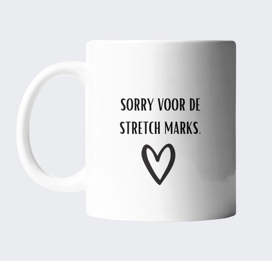 Sorry voor de stretch marks mok - CooleCadeau